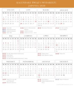 święta w Japonii 2020 kalendarz